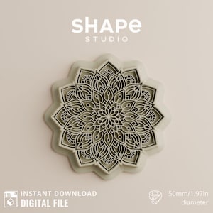 Digital file STL | Mandala Boho Cutter | Statement Design |  Polymer Clay Earring Cutter | S004