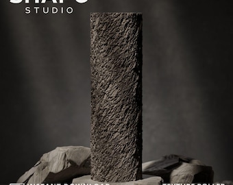 石のテクスチャローラー：ポリマー粘土3DプリントSTL（デジタルファイル）