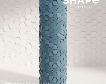 ポリマークレイ用六角形テクスチャローラー｜幾何学的シームレスパターン（デジタルファイル STL）