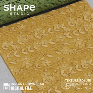 Flowers Texture Roller for Polymer Clay | Floral Pattern | (Digital file STL)