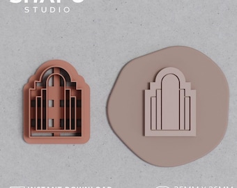 デジタルファイル STL | ボヘミアンカッター | アーチデザイン | ポリマークレイイヤリングカッター | S002