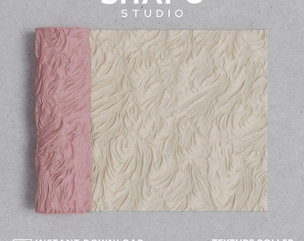 ホイップクリームテクスチャーローラー：ポリマークレイ、シャンティイ模様（デジタルファイルSTL）