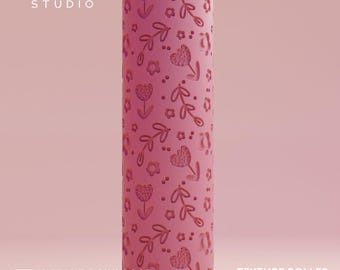 Easter IV Texture Roller for Polymer Clay | Floral Spring Pattern (STL Digital File)