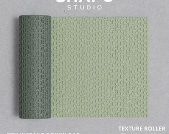 Bohème I | Rouleau texturé pour pâte polymère | Rouleau à embosser à motif bohème | Fichier STL pour outils en argile imprimés en 3D (fichier STL numérique)