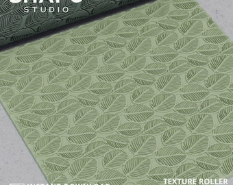 Leaves Texture Roller for Polymer Clay | Organic Leaf Pattern (STL Digital file)