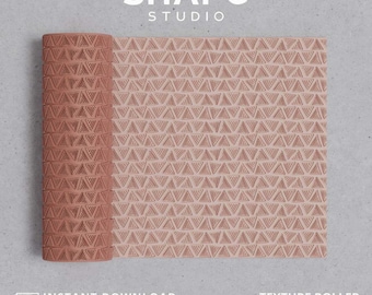 Ehnic Texture Roller for Polymer Clay | Triangles Geometric Pattern (Digital STL File)