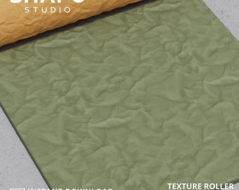 Crumpled Paper Texture Roller | Organic Wrinkled Pattern  (Digital STL file)
