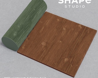 ポリマークレイ用木目テクスチャローラー：3DプリントSTLファイル