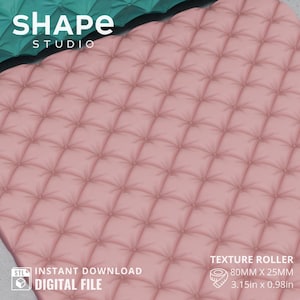Quilted Polymer Clay Texture Roller: 3D Print STL File (Digital Download)