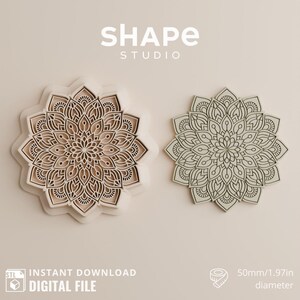 Digital file STL | Mandala Boho Cutter | Statement Design | Polymer Clay Earring Cutter | S004 image 2