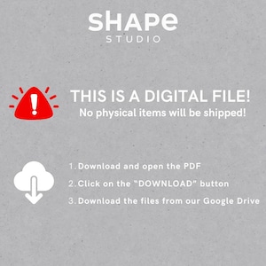 May include: Image with the text "SHAPE STUDIO". It also includes the text "THIS IS A DIGITAL FILE! No physical items will be shipped!" and instructions on how to download the file.