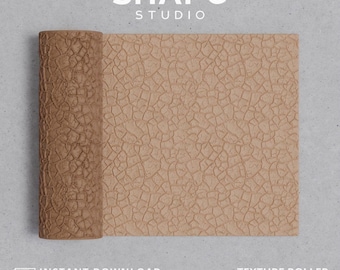 ポリマークレイ用レザーテクスチャローラー｜リアルなレザーシボパターン（デジタルファイル STL）