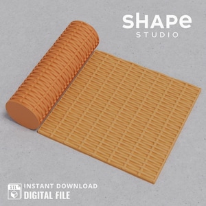 ポリマークレイ用ウィッカーテクスチャローラー：3DプリントSTLファイル