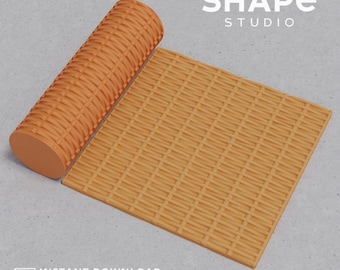 ポリマークレイ用ウィッカーテクスチャローラー：3DプリントSTLファイル