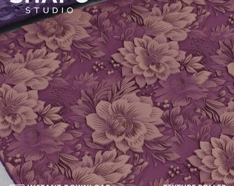 Floral Texture Roller: Polymer Clay, Cookie Decor (Digital STL File)
