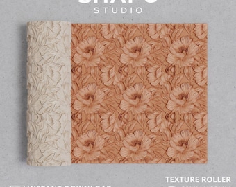 ポリマークレイ用ハイビスカスの花のテクスチャローラー | トロピカルフローラルパターン（STLデジタルファイル）