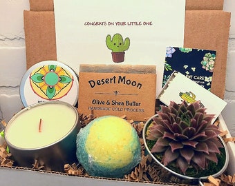 Mom Gift, Gift Box for Expectant Mom, Pregnancy Congratulations Succulent Gift Box Set, Congrats on New Baby, New Parents