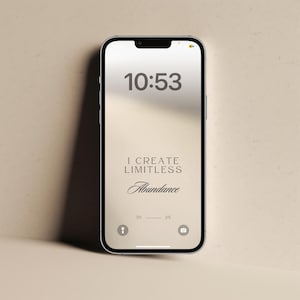 Aesthetic Affirmation iPhone Wallpaper | Digital Download | Minimalist Motivational Background for Self-Love, Wealth, and Wellness
