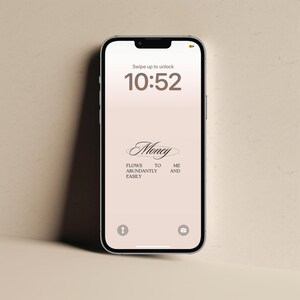 Aesthetic Affirmation iPhone Wallpaper | Digital Download | Minimalist Motivational Background for Self-Love, Wealth, and Wellness