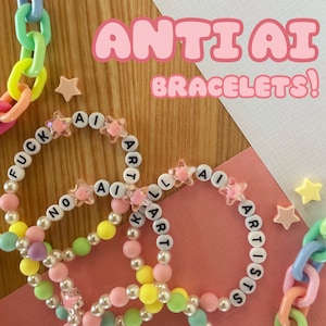 Anti AI bracelets!! [pink-pastel]