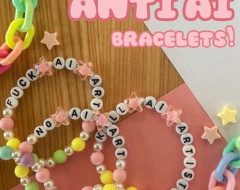 Anti AI bracelets!! [pink-pastel]