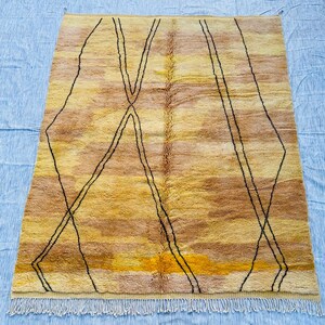 Talma – Moroccan rug minimalist – Beni Mrirt rug – Handmade wool rug – Custom size Moroccan carpet – Earth tone area rug - 8x10 Handmade rug