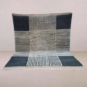 Mizan – Authentic beni ourain rug - Custom rug - Handmade rug - Morocco rug - Custom moroccan rug - Abstract moroccan wool area rug