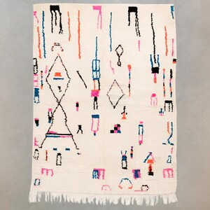 Anisa Custom Azilal Rug, Colorful Moroccan Berber Wool Rug with Abstract Symbols and Vibrant Patterns, Perfect for Boho and Modern Decor
