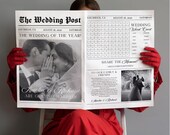 Wedding Newspaper Program Template, Custom Newspaper Wedding Ceremony Program, Infographic Wedding Program Template