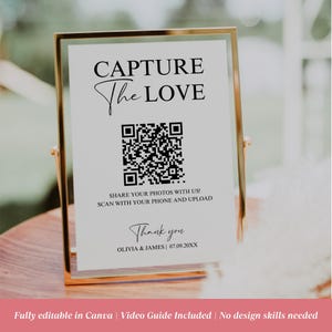 Erfassen Sie die Liebe QR-Code-Zeichen für Hochzeit, Hochzeitsfoto QR-Code-Zeichen, Hochzeit QR-Code-Zeichen