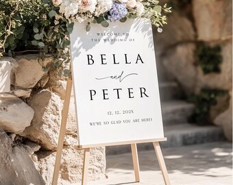Custom Wedding Welcome Sign Template, Welcome To Our Wedding Sign, Engagement Party Sign