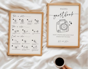 Custom Polaroid Guest Book Sign, Unique Wedding Guest Book Sign, Wedding Guestbook