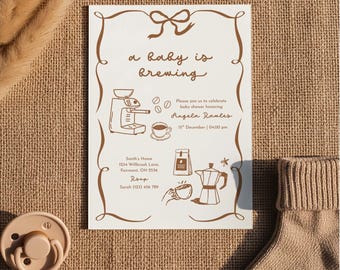 A Baby is Brewing Baby Shower Invitation, Baby Shower Invite