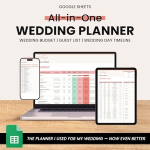Wedding Planner Spreadsheet, Google Sheets Budget Template, Wedding Planner Template, Digital Wedding Budget Spreadsheet Planner