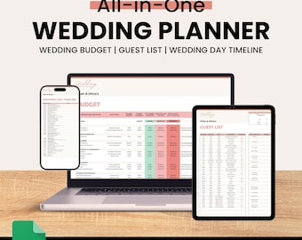 Wedding Planner Spreadsheet, Google Sheets Budget Template, Wedding Planner Template, Digital Wedding Budget Spreadsheet Planner