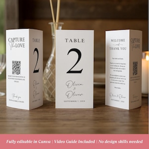 結婚披露宴のテーブル番号、結婚式用三つ折りテーブル番号、結婚式のサンキューカード、QRコードサイン