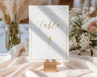 Gold Table Numbers for Wedding, Wedding Table Number Signs