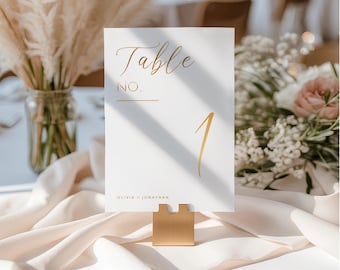Gold Table Numbers for Wedding, Wedding Table Number Signs