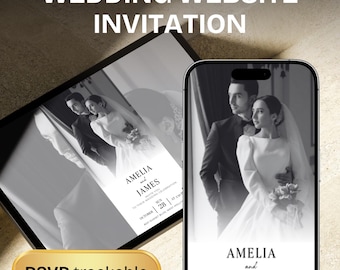 Canva Wedding Website Template with RSVP, Wedding Invite Countdown