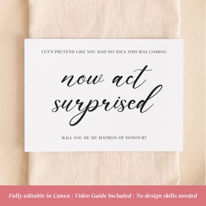 Handeln Sie überrascht Brautjungfer Vorschlag Karte, werden Sie meine Brautjungfer Karte, Trauzeugin Vorschlag sein
