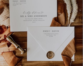 Canva Wedding Envelope Address Template, Wedding Guest Address Labels, Personalized Return Address Labels