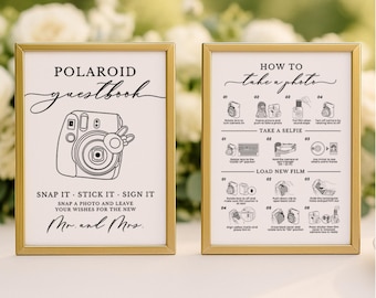 Unique Wedding Guest Book Sign, Polaroid Guest Book Sign for Wedding, Instax Photo Guest Book Sign