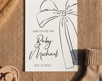 Neutral Baby Announcement Digital, Pregnancy Reveal to Family