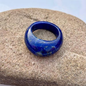 Handmade Lapis Lazuli Statement Ring: Natural Blue Gemstone