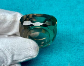 Natural Smoky Quartz Statement Ring, Faceted Crystal Boho Jewelry
