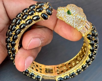 父の日セール　カササギ　エキネシア　彫刻バングル　シャー太白バングル　天然石 ナターシャ パヴェクリスタル ブラックオニキス ルーサイト サーペント