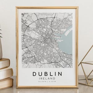 Dublin City Map Print: Ireland Travel Poster, Street Art