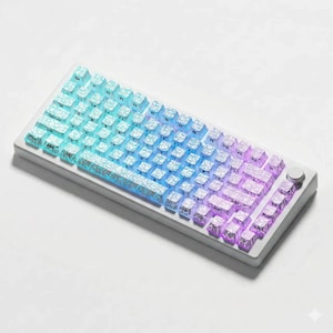 Gradient Translucent Keycaps Set | OEM Profile | Mechanical Keyboard Keycaps | RGB Keycaps | Custom Keyboard Gift