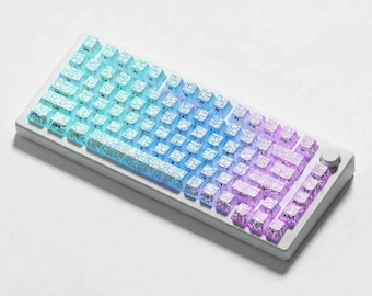 Gradient Translucent Keycaps Set | OEM Profile | Mechanical Keyboard Keycaps | RGB Keycaps | Custom Keyboard Gift