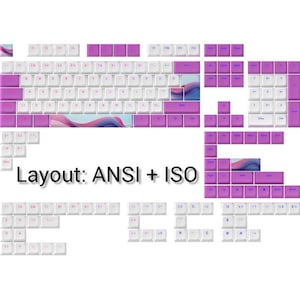 177 PBT keycaps / Csa Profile / ANSI & ISO Layouts / Pastel Keycap Set for Mechanical Keyboard / Custom keycaps / Full keyboard set